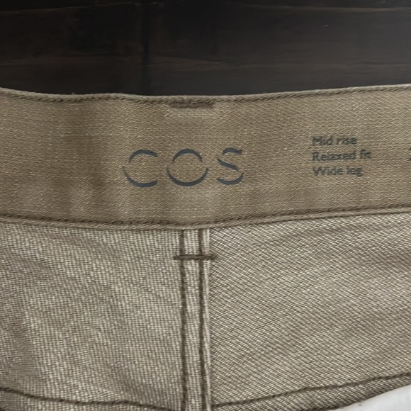 COS Tan Midrise Relaxed Fit Wide Leg Pants Size 29 - Picture 9 of 13